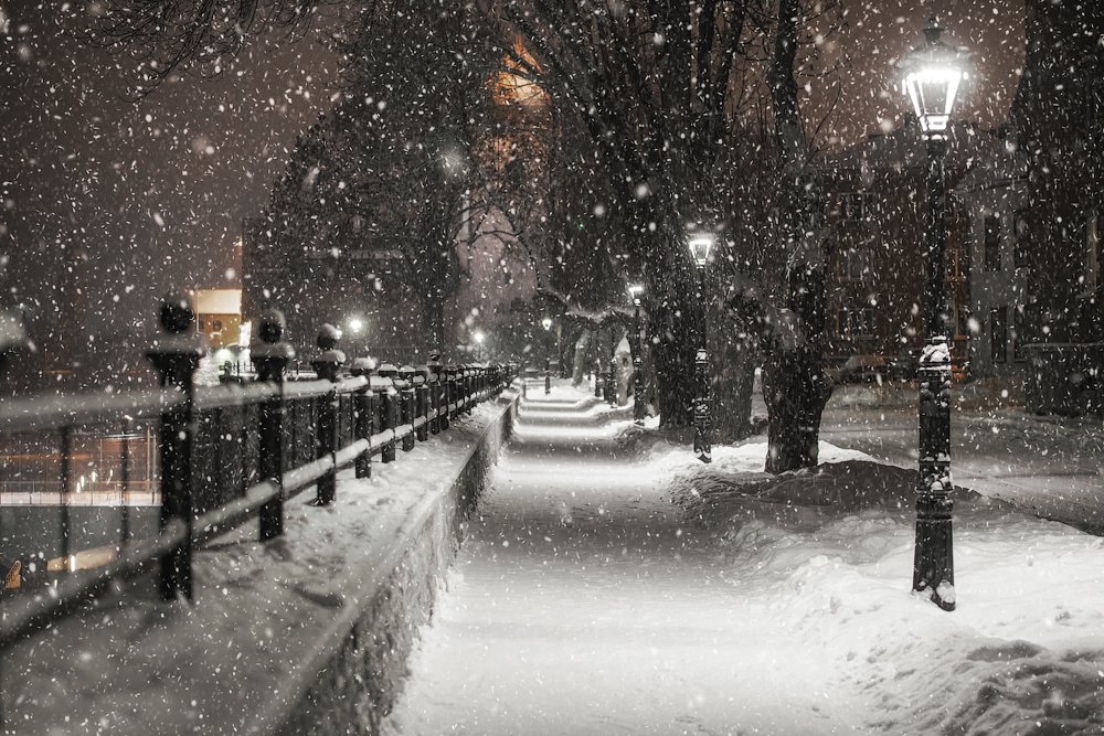 снегопад, зима, пейзаж, Aleksandr Kljuchenkow