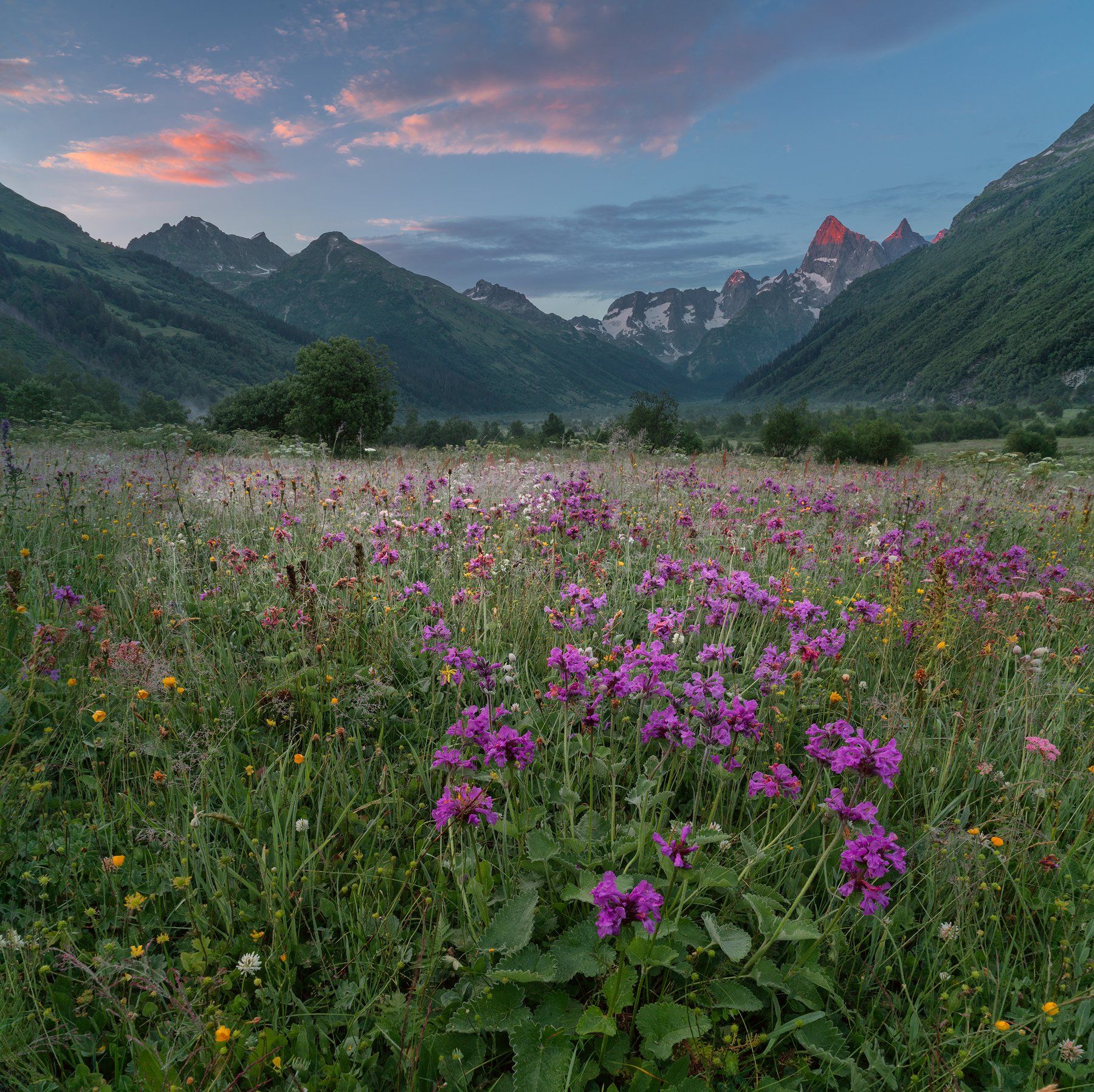 Утро в горах Кавказа