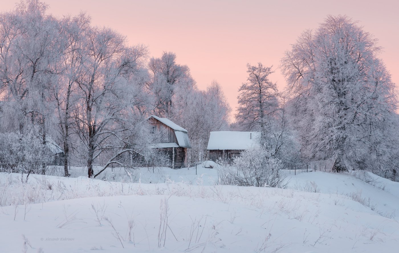 пейзаж, рассвет, зима, Александр Кукринов