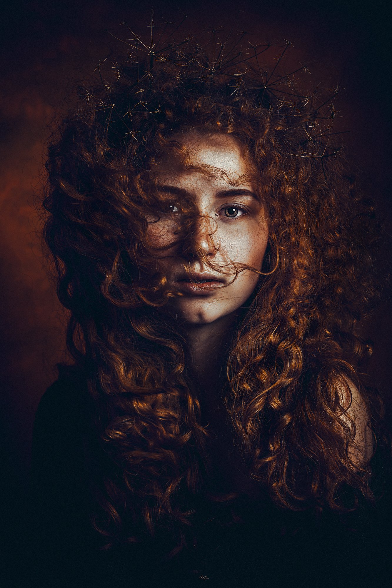 woman, redhead, beauty, portrait, studio, art, Руслан Болгов (Axe)