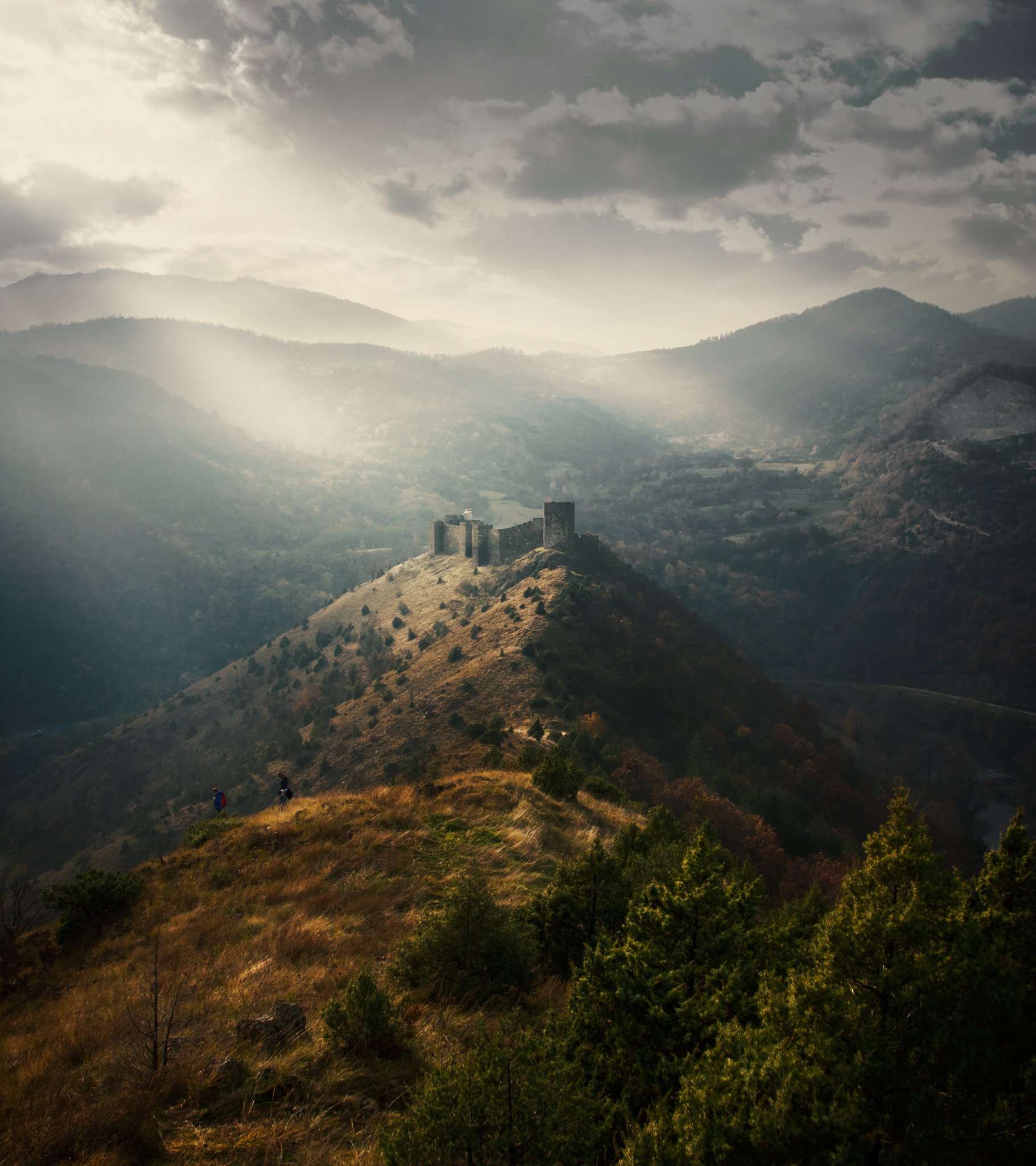 fortress, serbia, balkan, people, travel, landscape, mountains, clouds, ancient, ruins, city fortress, old, rustic, maglic, building, history, era, defence, slope, isolated, alone, walking, hike, explore, exploration, nature, medieval,, Марко Радовановић