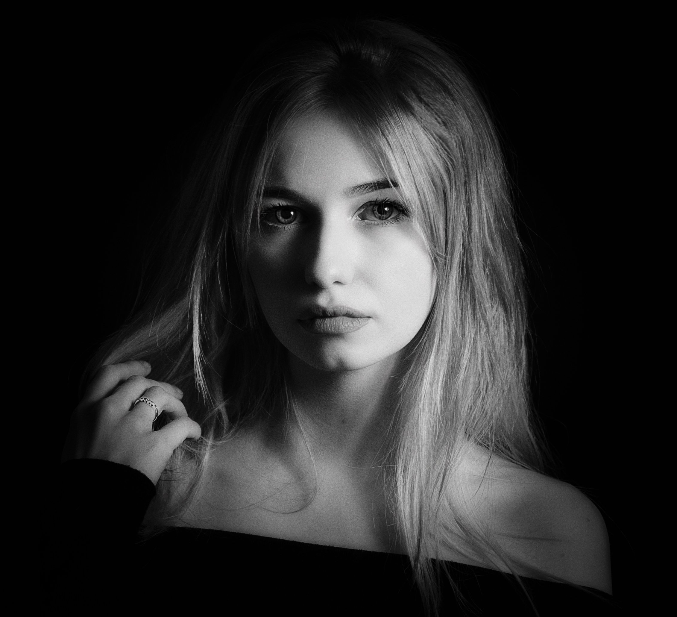 черно -белое , портрет , девушк, Natalia Kholodova