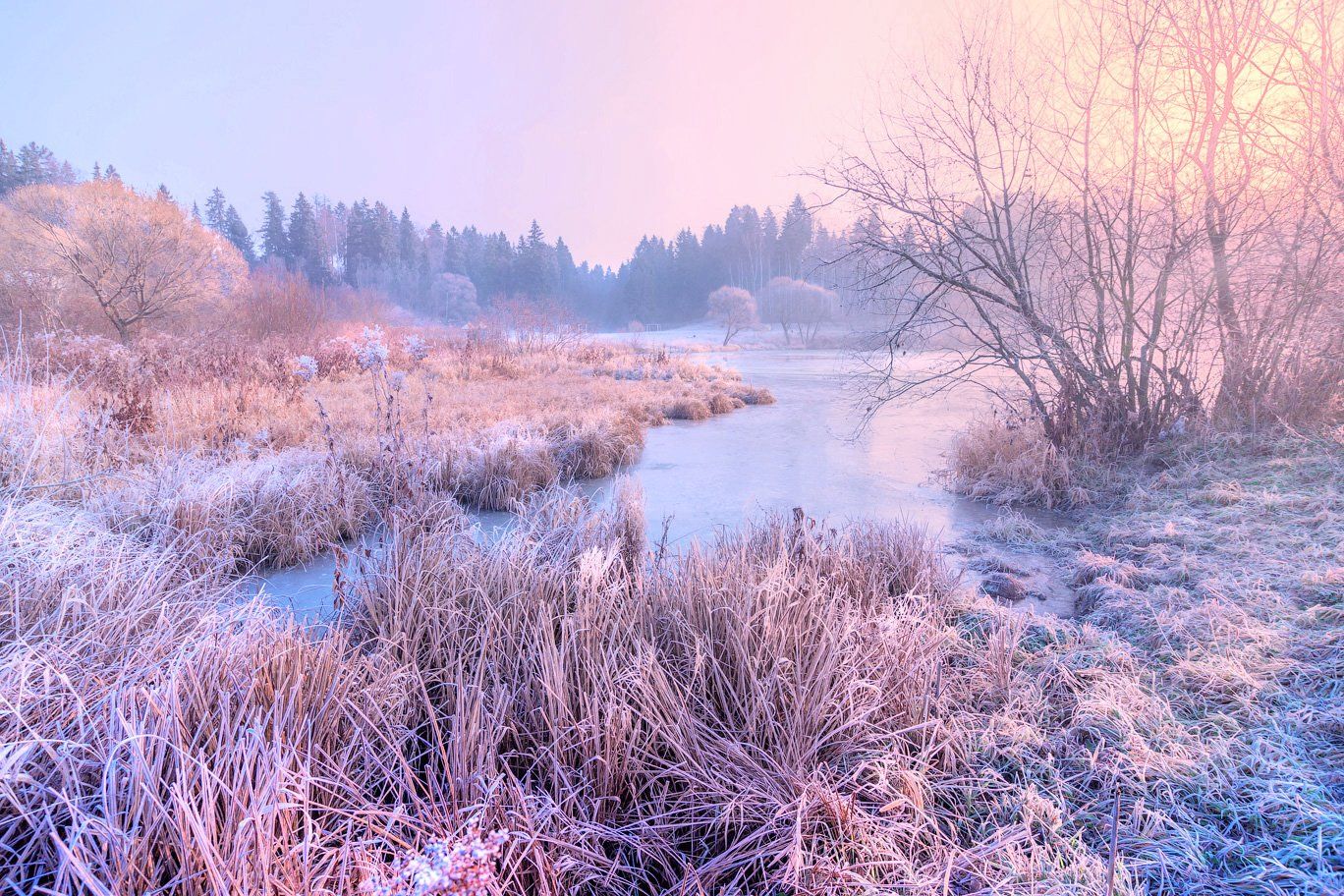 зима, река, утро, мороз, Виктор Климкин