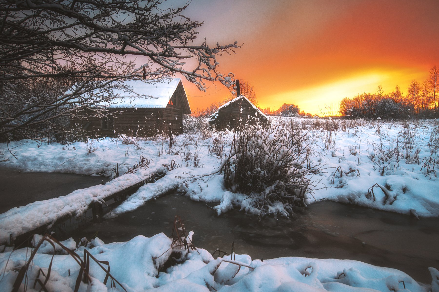 landscape,snow,house,латвия,снег,пейзаж,деревня, Olegs Bucis