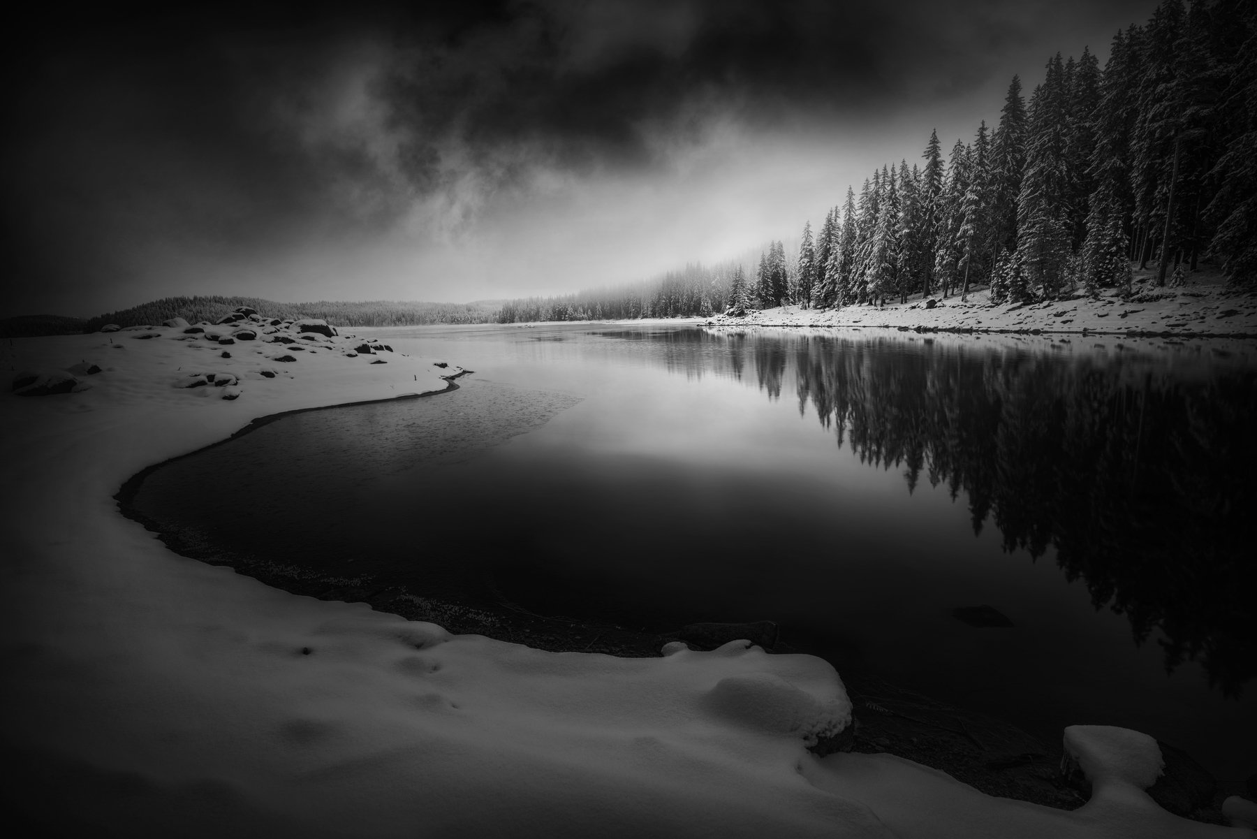 landscape, nature, sunrise, black&white, Genadi Dochev