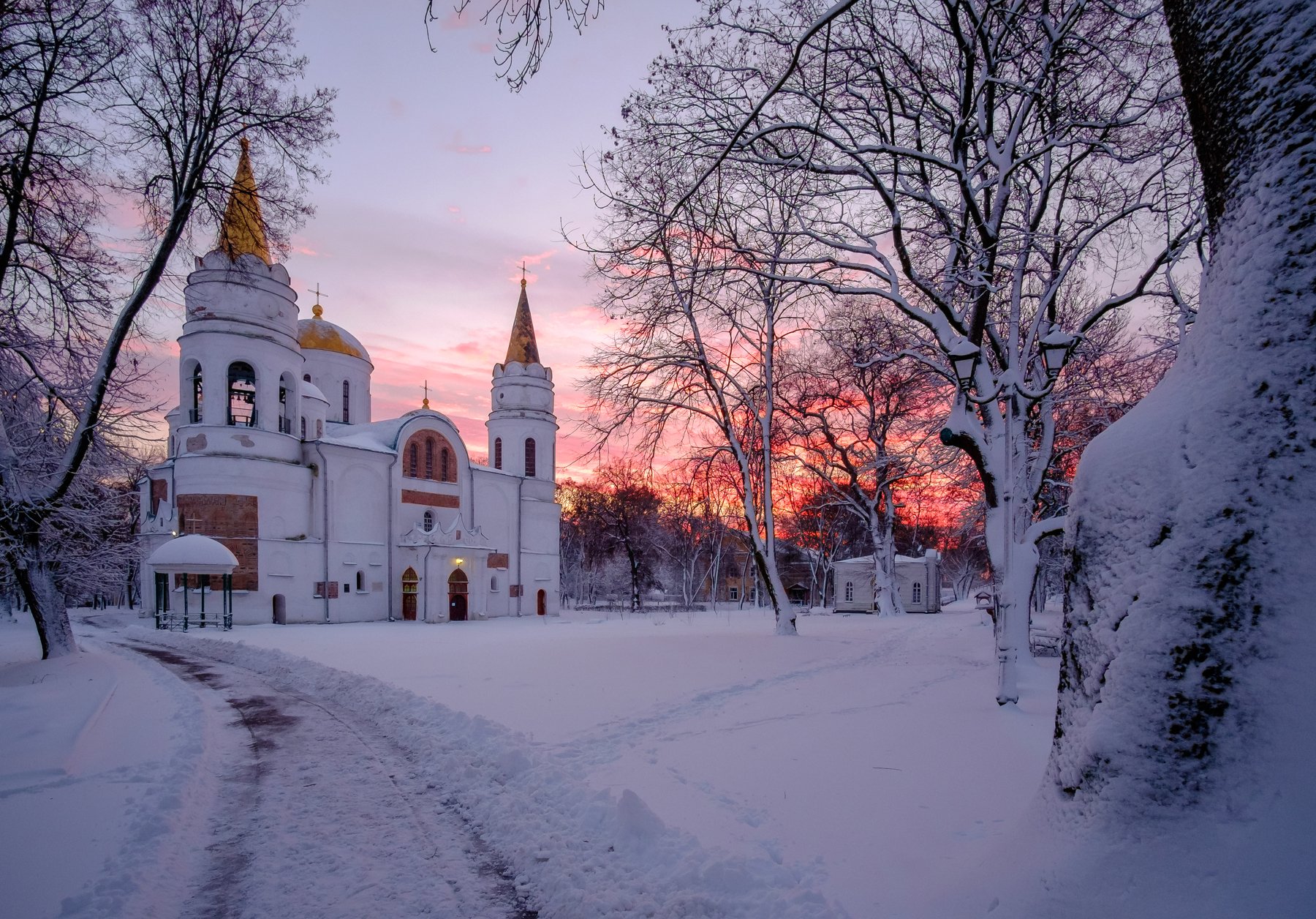 зима,снег,мороз,город,пейзаж,природа,рассвет,утро,рассвет,церковь,собор, Alex Arendar