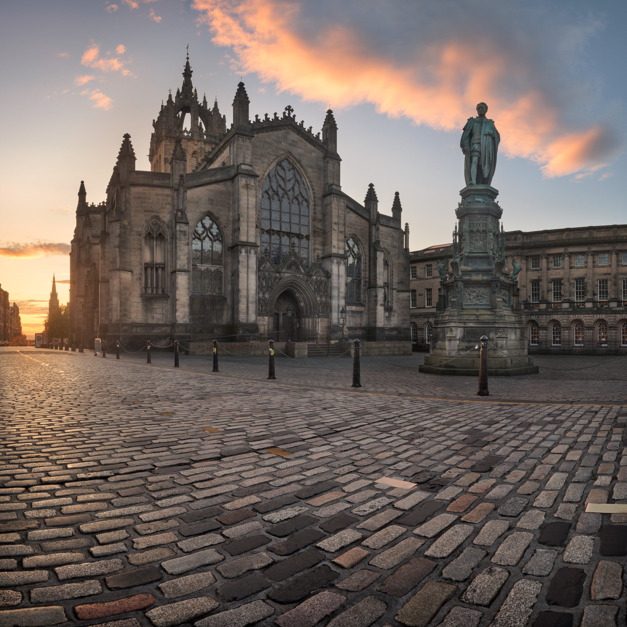 architecture, britain, british, building, cathedral, christian, church, city, cityscape, crown, dawn, edinburgh, europe, european, exterior, facade, famous, giles, gothic, historic, historical, history, kingdom, landmark, mile, monument, morning, old, rel, Andrey Omelyanchuk