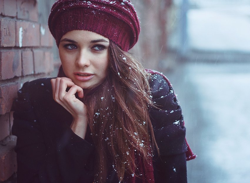 девушка, холод, снег, мороз, Артур Сарибекян
