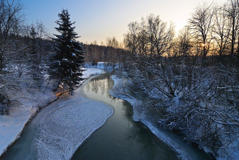 зима,вечер,закат,река,воря,подмосковье,мороз, Gorshkov Igor_Feanorus