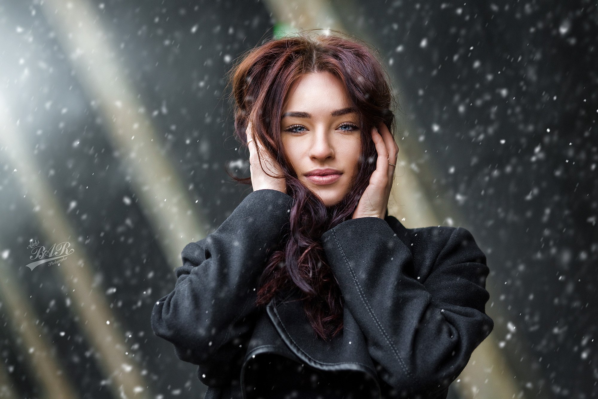 девушка, зима, снег, портрет, Александр Барабашов