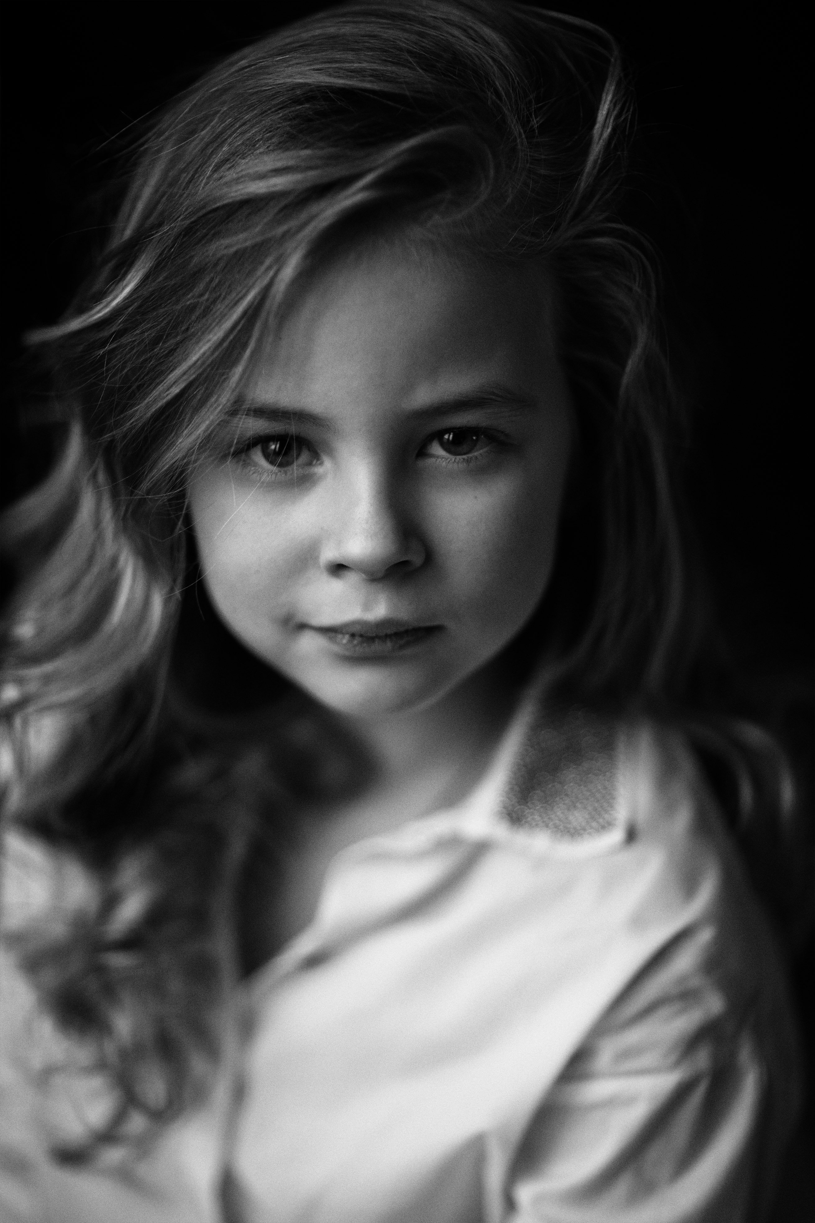 baby, girl, black and white, kid, child, eye, strong, passion, alone, childhood, Ekaterina Dema