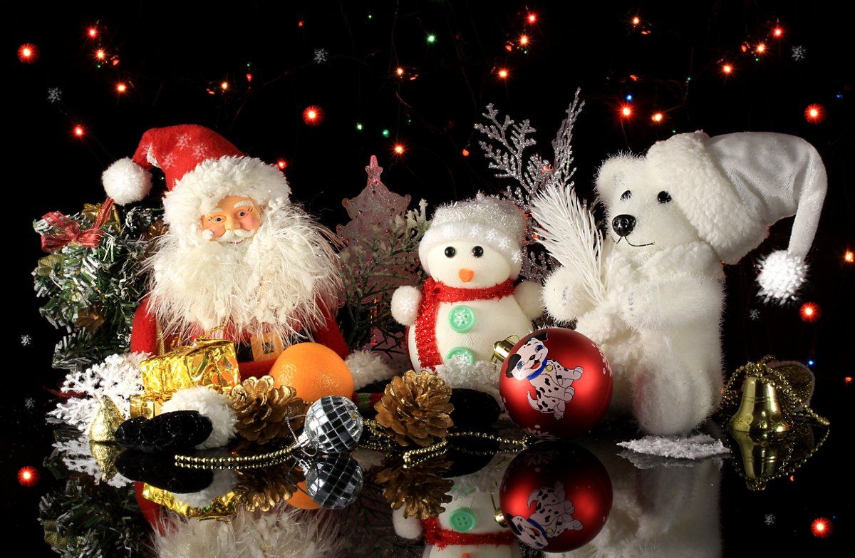 праздник, новый год, дед мороз, игрушки, снеговик, мишка, Шруб (Беляева) Татьяна