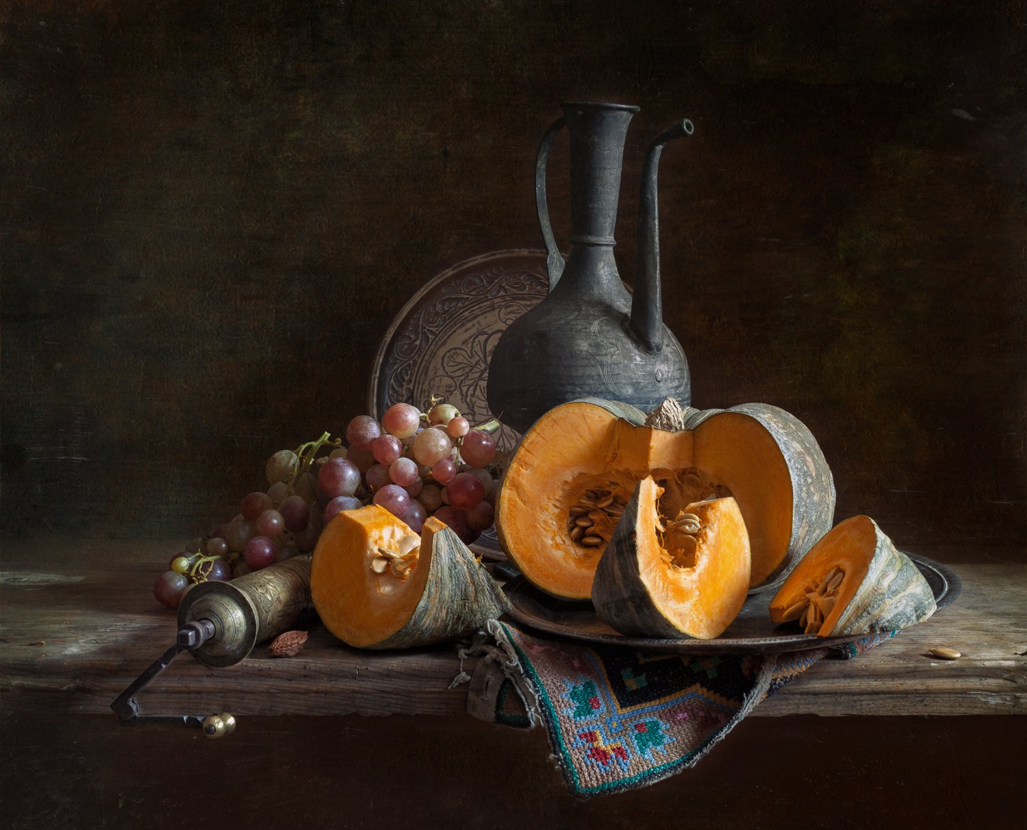 натюрморт, тыква, виноград, still life, pumpkin, grapes, Евгений Корниенко