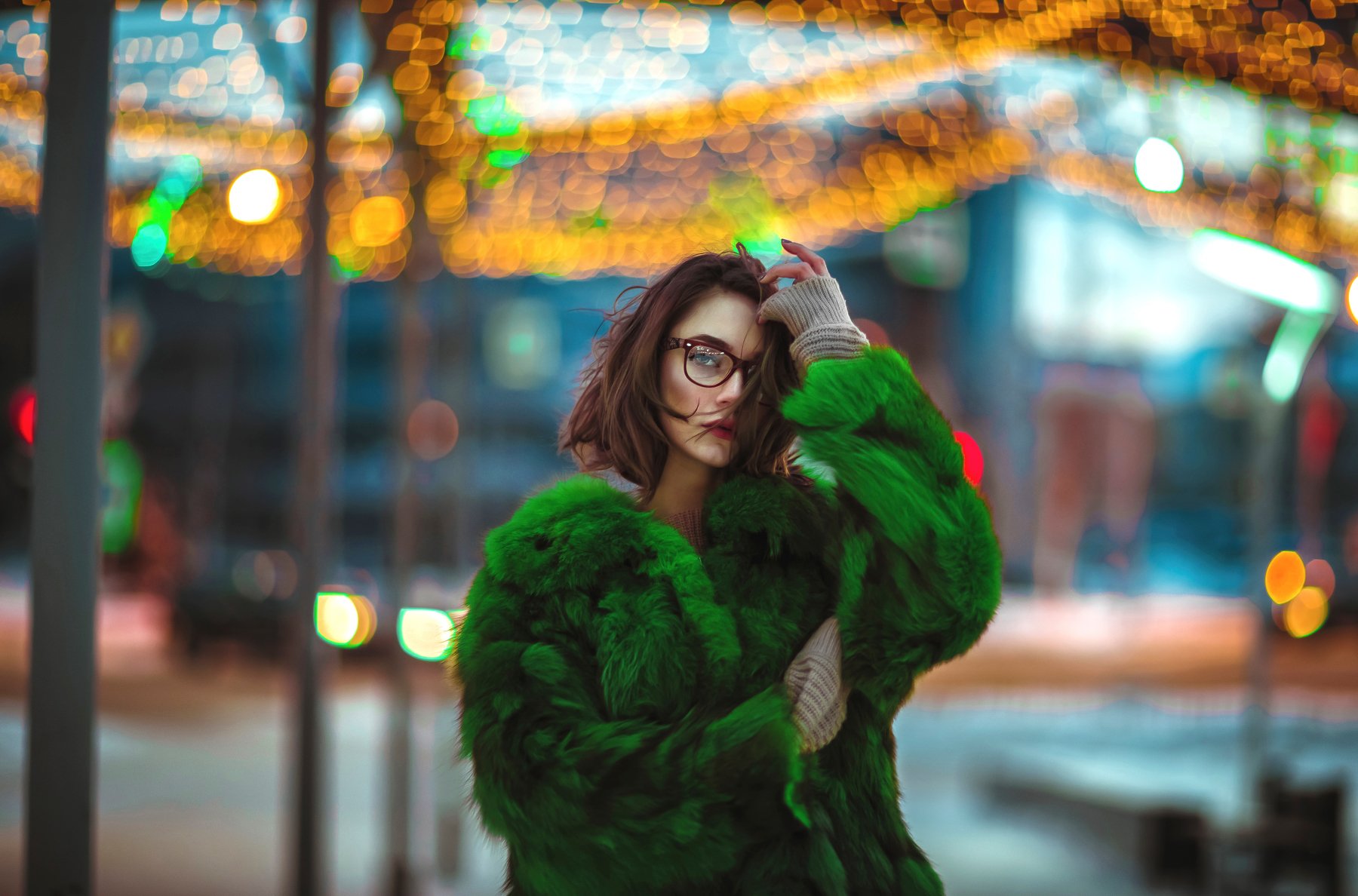 lights neon portrait  night, Салават Халиков