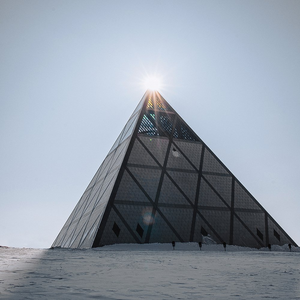 pyramid, Kazakhstan, Astana, Palace of Peace and Reconciliation, winter, Александр Кузовков