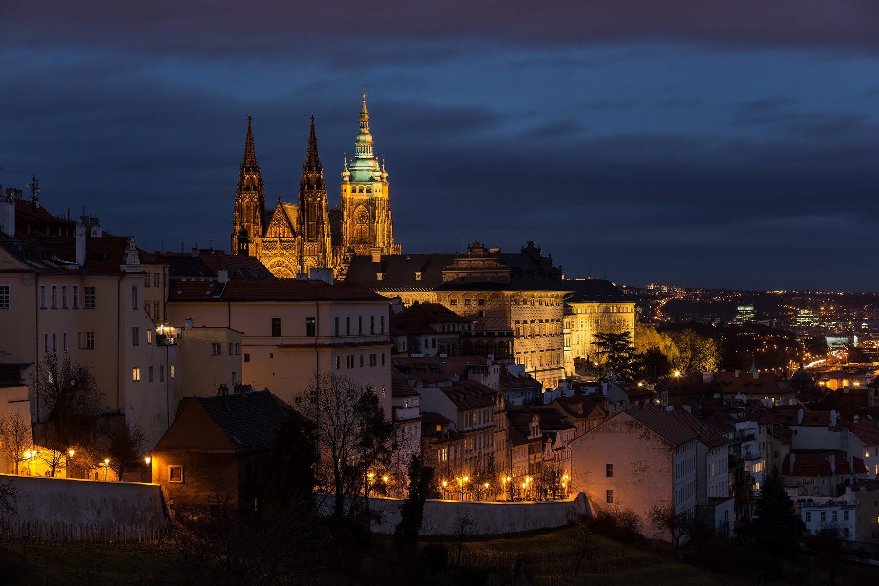 czech republic, prague, castle, night, Jarda Kudlak