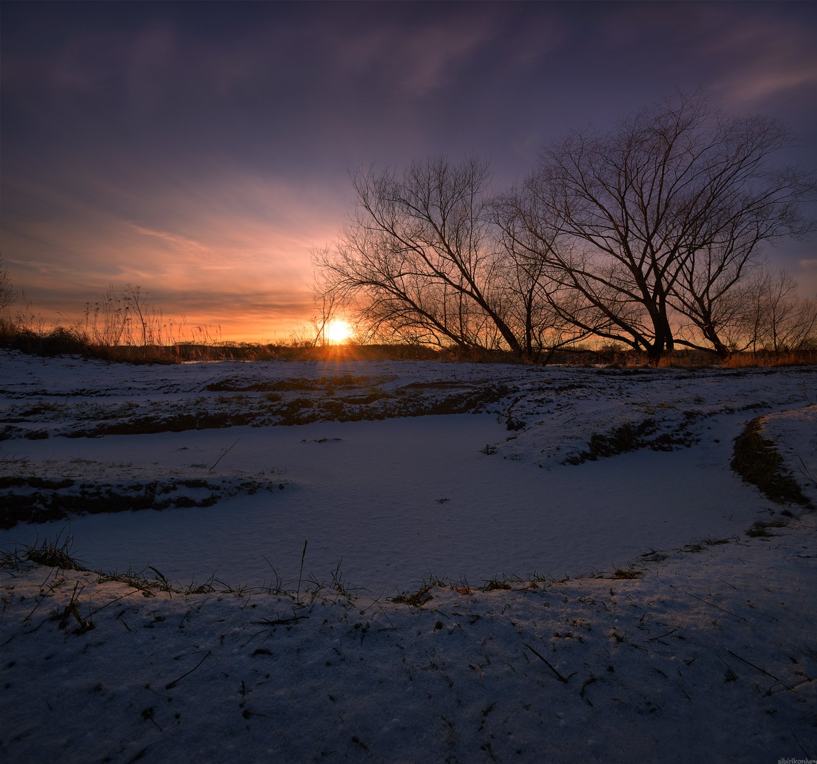 пейзаж закат никон снег зима, Морозов Юрий