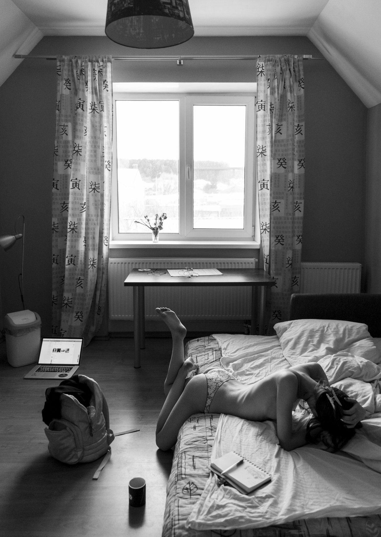 girl, nude, home, b&w, black and white, at home, moscow, village, yamontovo, fujifilmru, Роман Филиппов