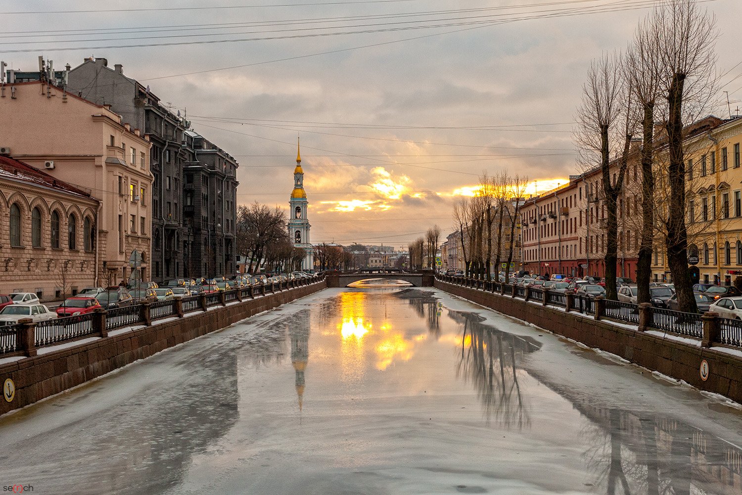 санк-петербург, питер, зима, канал, лед, петербург, утро, восход, небо, Серш Сергей