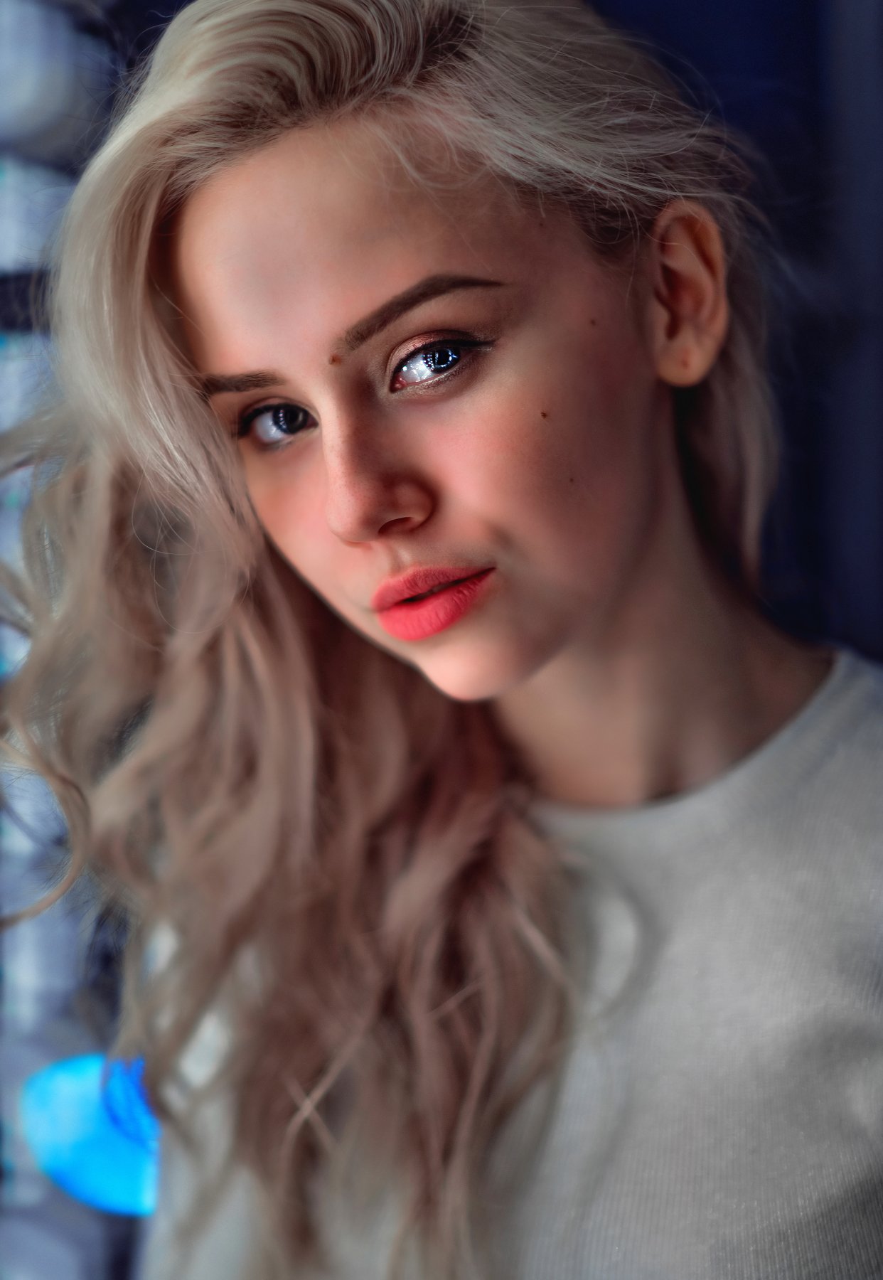 portait girl model eyes blonde bokeh, Салават Халиков