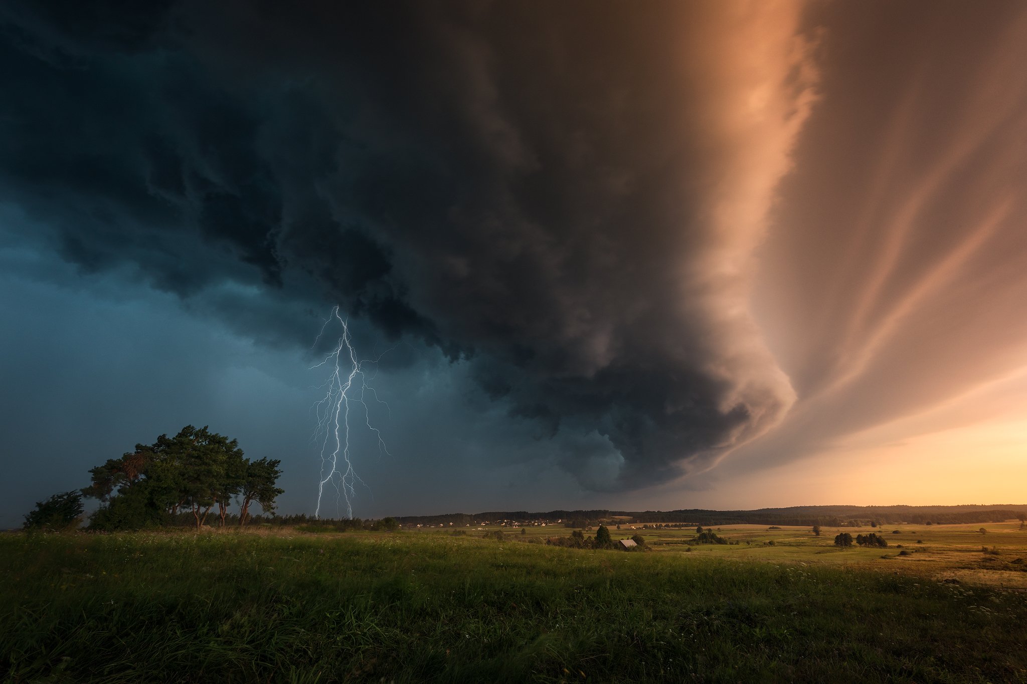 storm shelf cloud thunder lightning poland podlasie dramatic sky, Maciej Warchoł