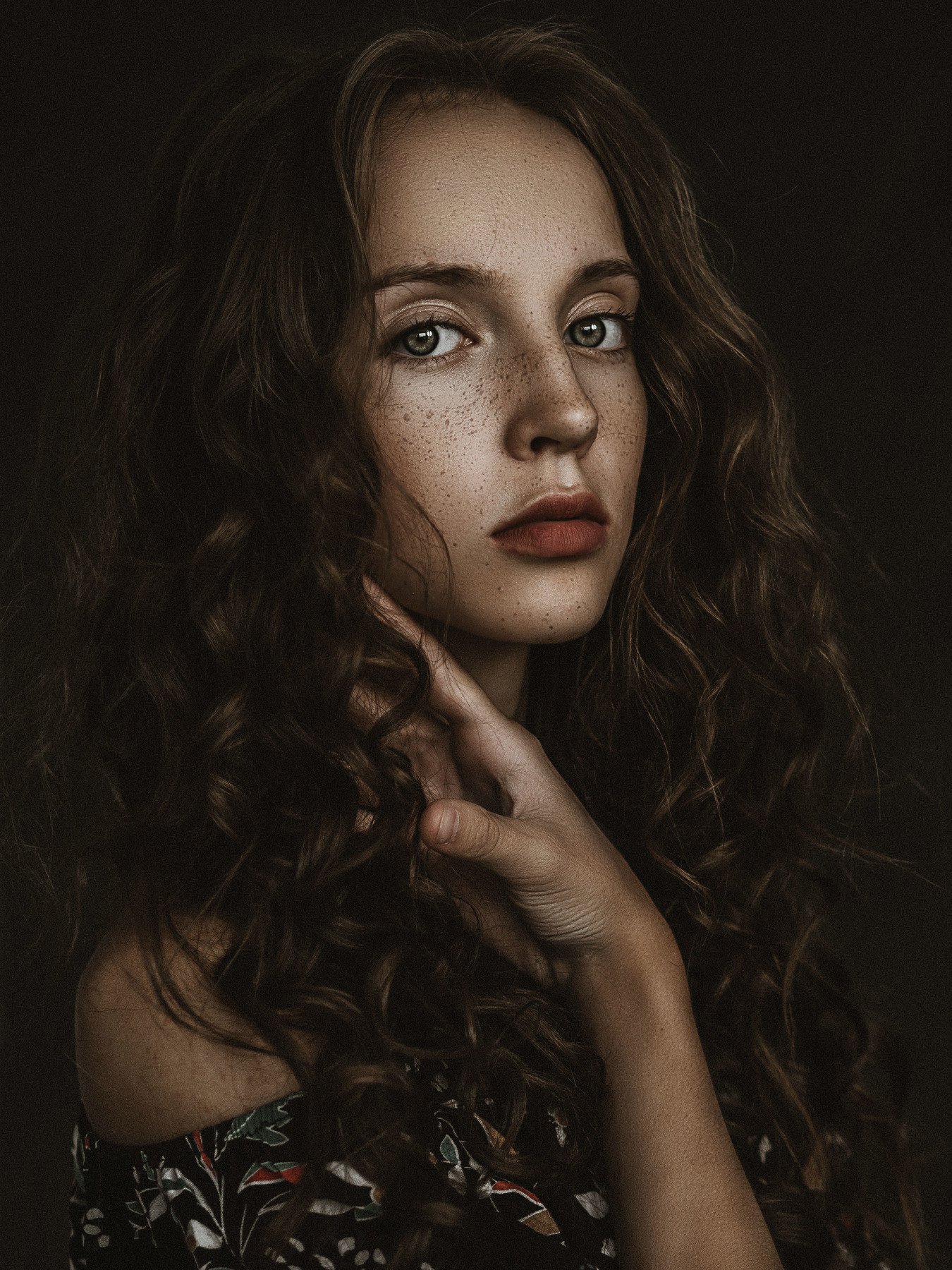 portrait, fineart, retouch, high end, girl, eyes, hair, freckles, Krzysiek Śliwaq
