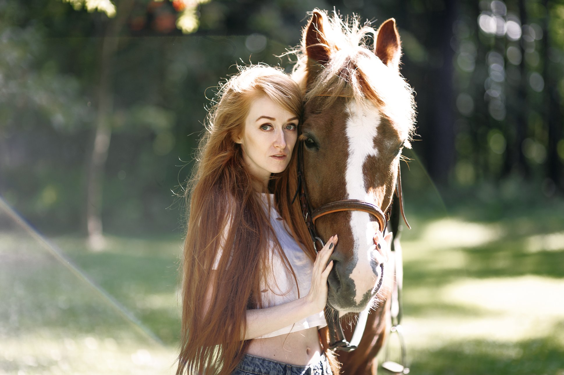 girl, portrait, nikon, d3s, nikkor 85/1.4(d), light, sun, summer. horse, redherad, redhair, nikonru, kirill sokolov, ivanovo, девушка, портрет, россия, иваново, рыжая, лошадь, никон, 85мм, кирилл соколов, Кирилл Соколов