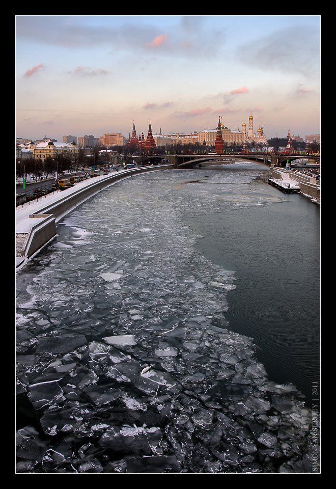 зима, кремль, лед, москва, река, рождество, россия, Симонян Сергей