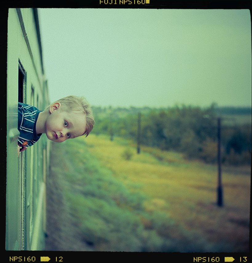 мальчик, поезд, ветер, портрет, юг, пленка, средний формат, Владимир Зотов