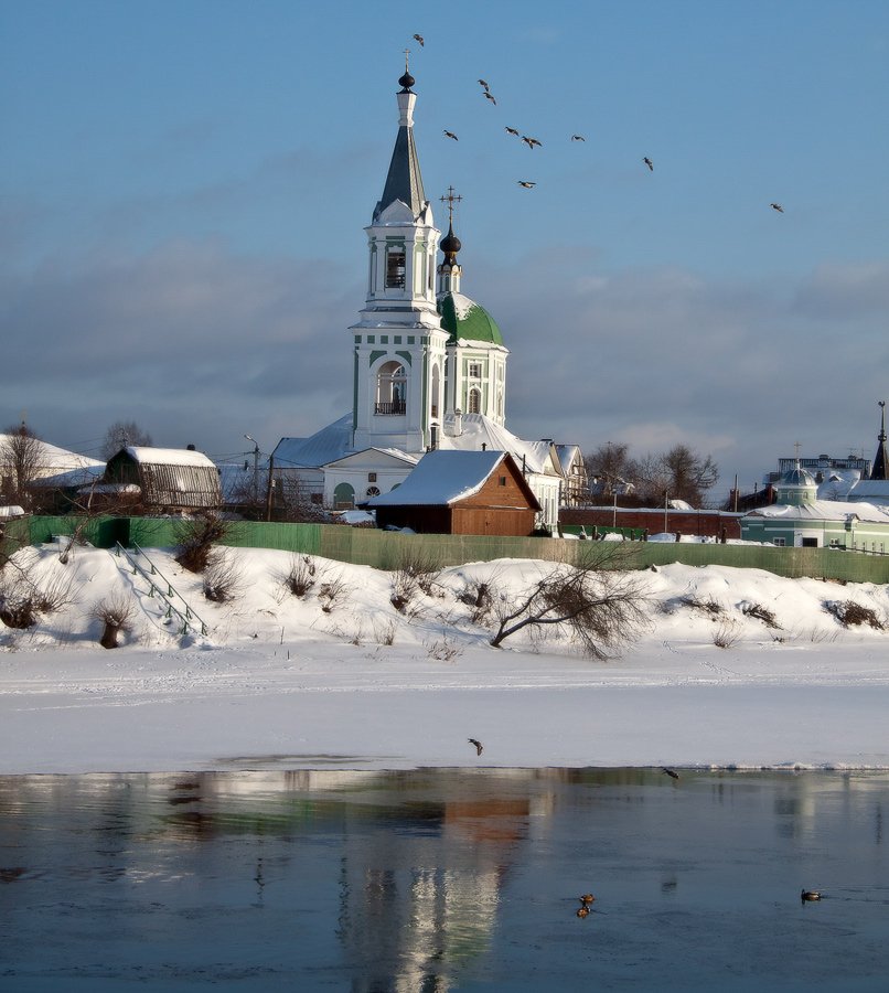 город, пейзаж, храм, Андрей Тверской