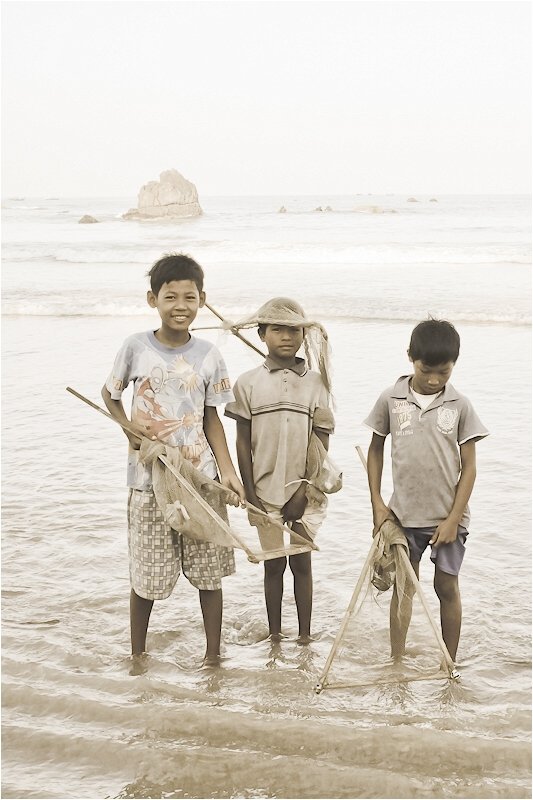 мьянма,пляж,рыбаки,дети, Andrey D