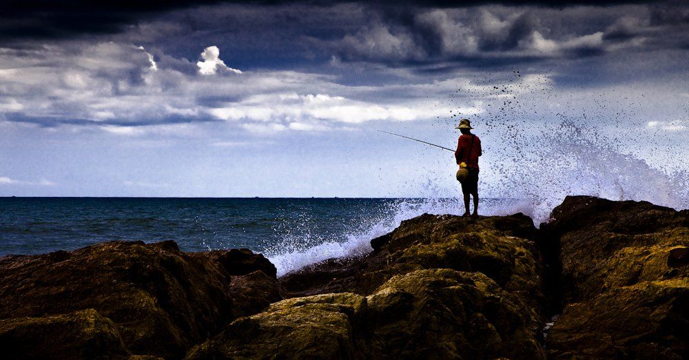 море, рыбалка, мужик, Павел Благих