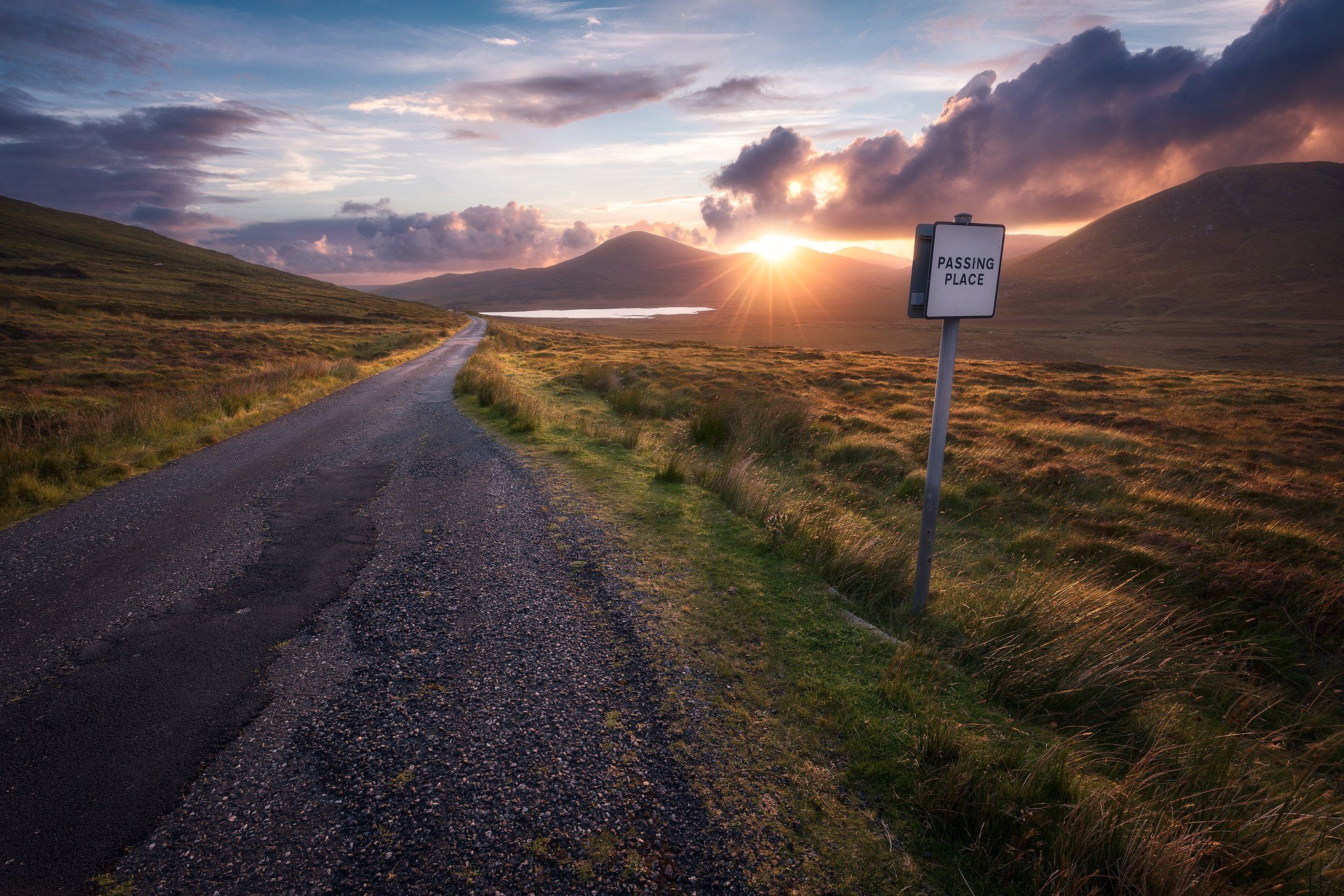 isle of harris hebrides scotland sky clouds light mood colors road sunset hills mountains, Maciej Warchoł