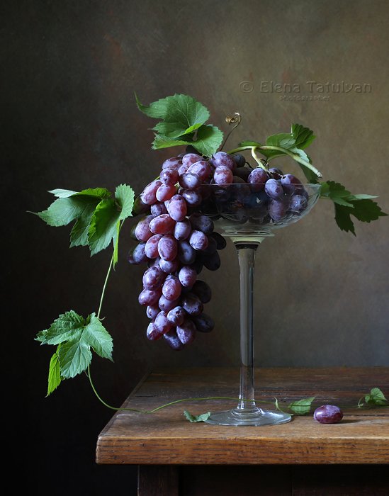 виноград, гроздь, лето, ваза, Елена Татульян