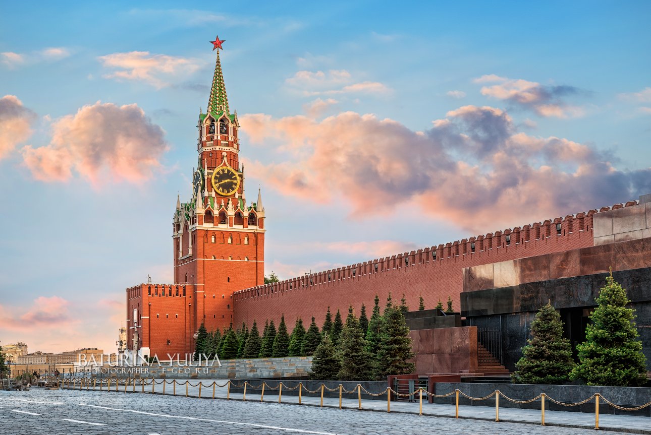 москва, кремль, московский кремль, спасская башня, башня, мавзолей, закат, Юлия Батурина