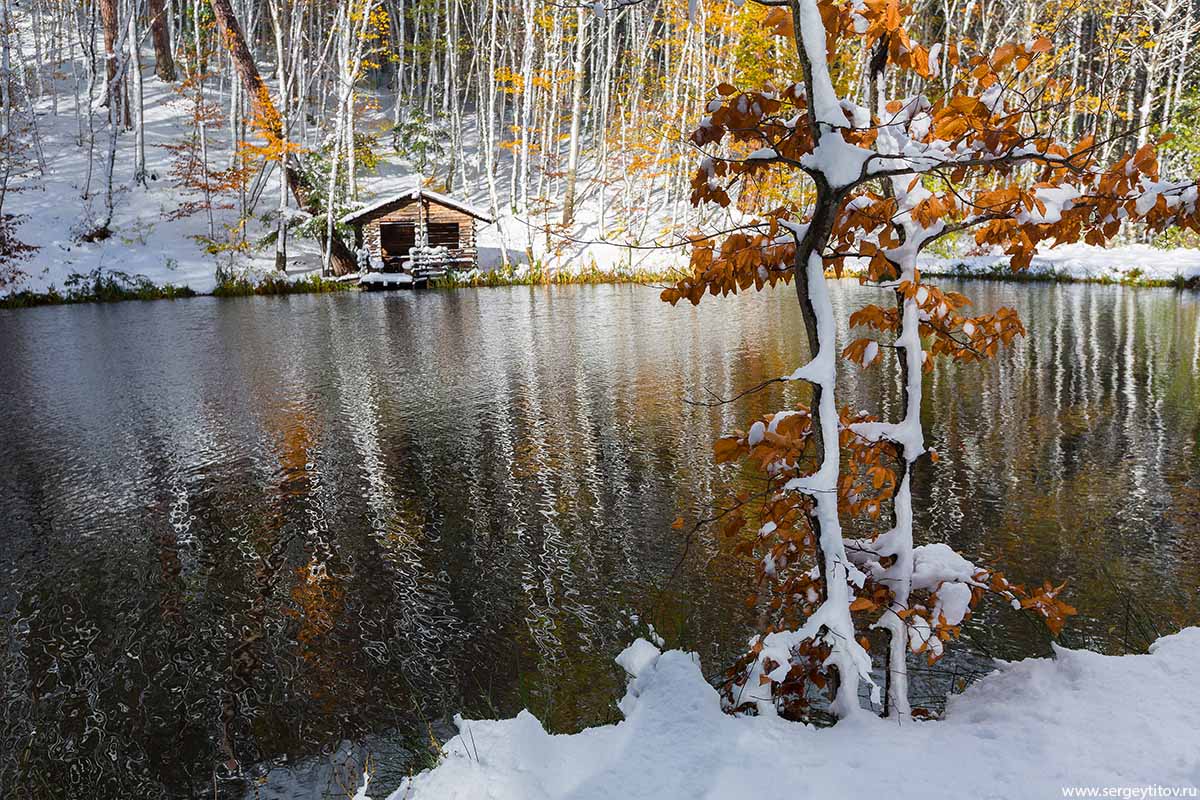 крым, ялта, первый снег, осень, снег, озеро, фотограф крым, фотограф ялта, пейзажи крыма, Serge Titov