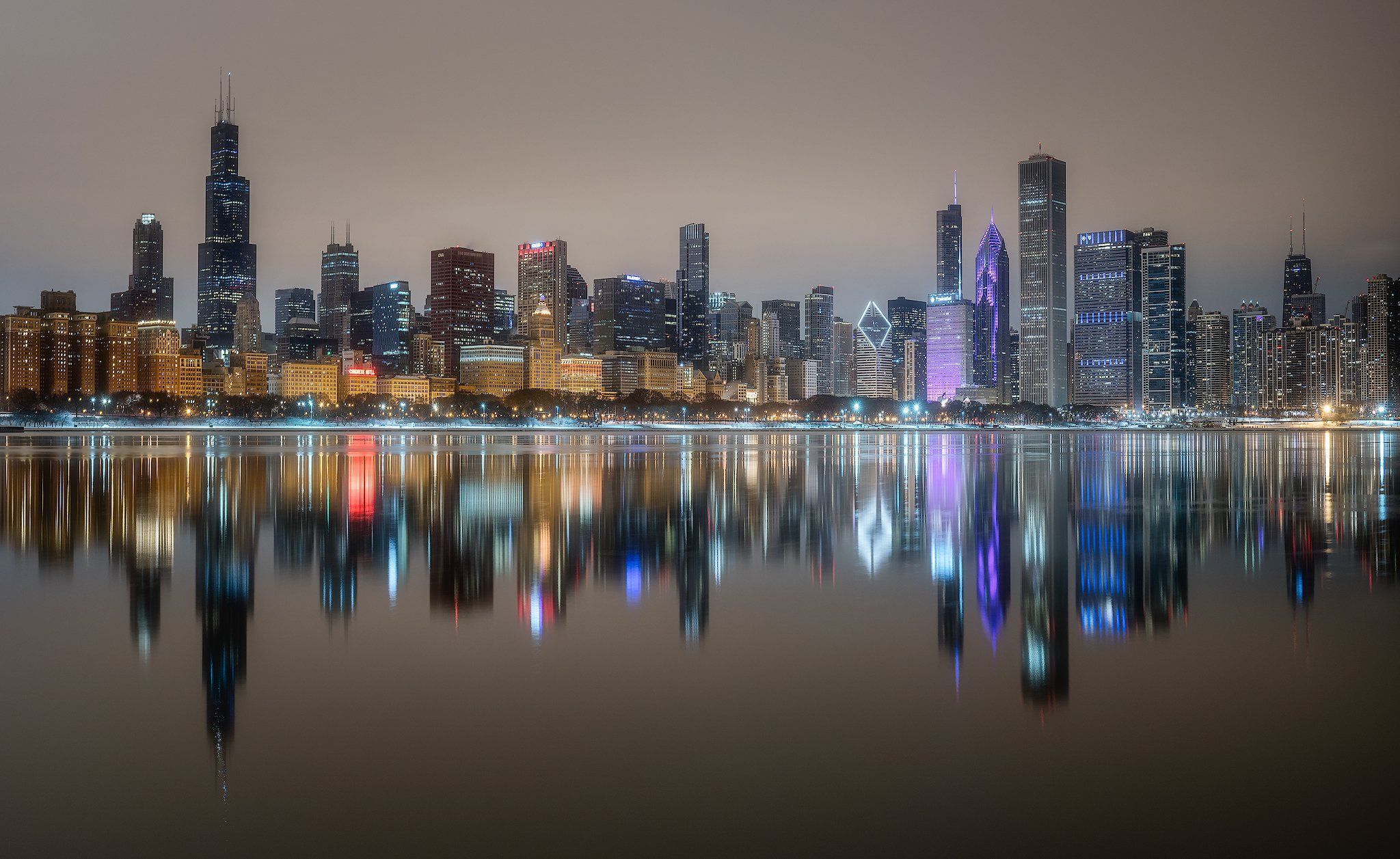 City, Skyline, Dreamy, Dramatic, Epic, Reflection, Cityscape, Lights, Moody, Chicago, Downtown, Beautiful, , Remo Daut