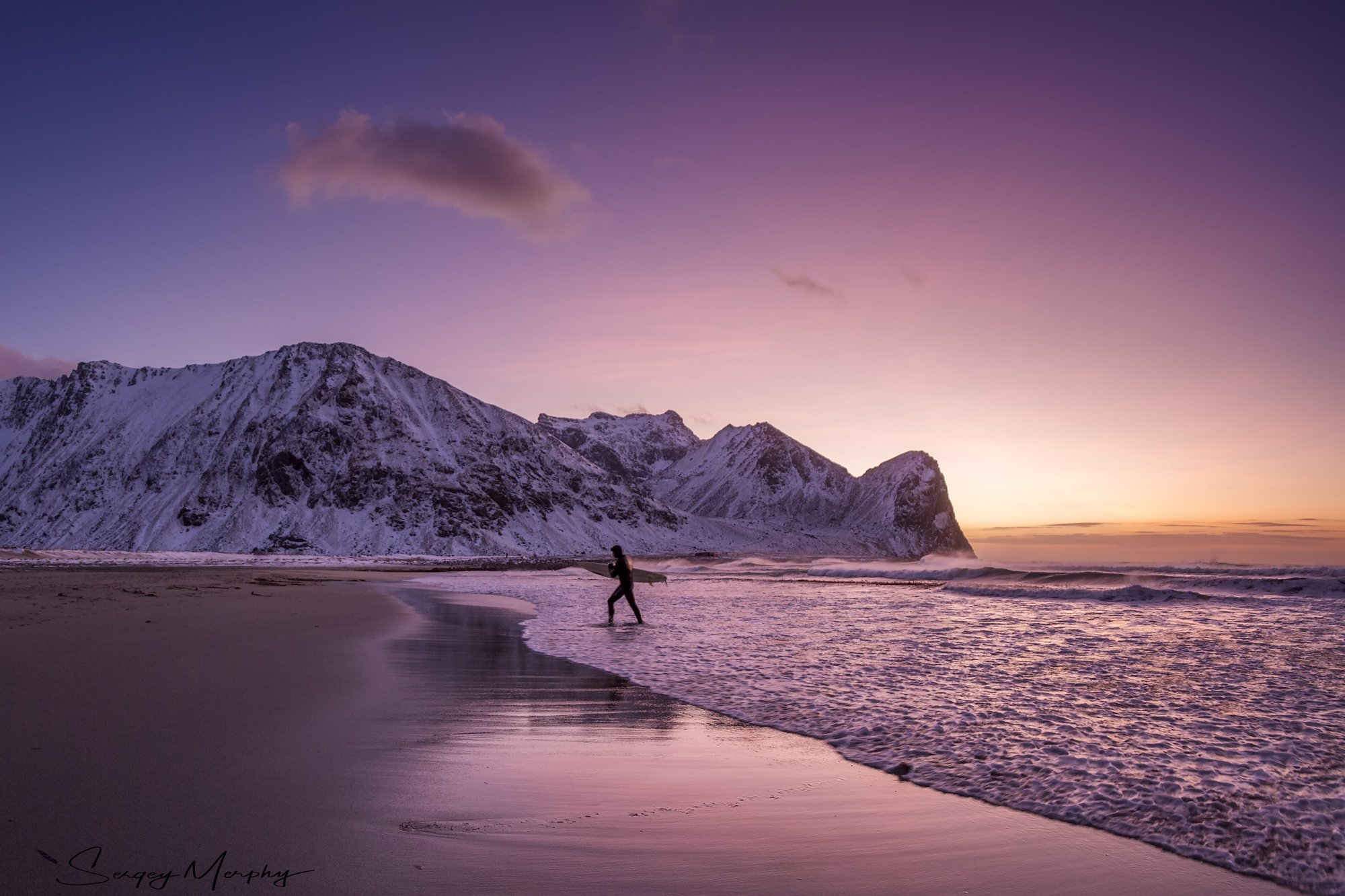 arctic surfer. lofotens. norway., Sergey Merphy