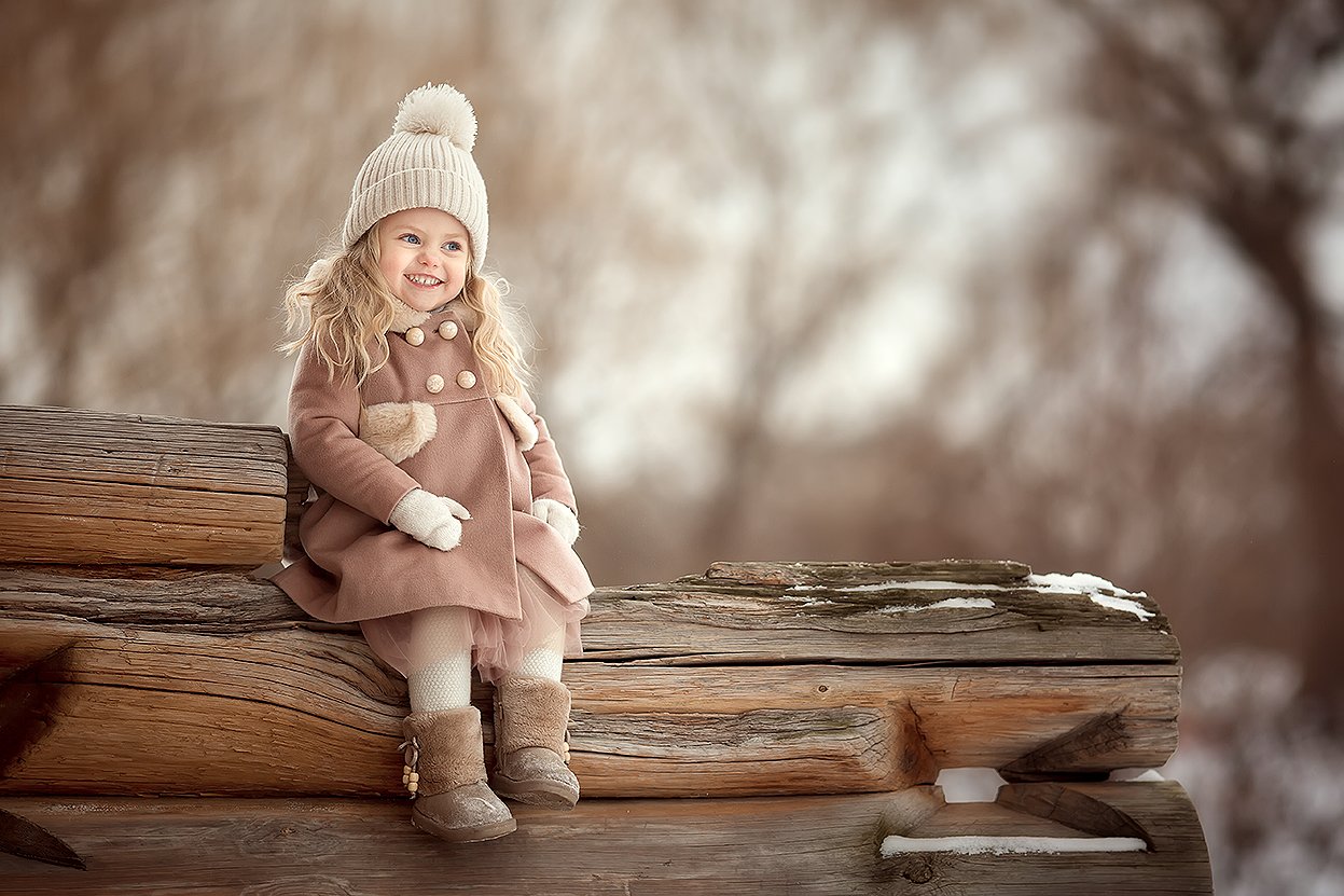 дети девочка малышка зима счастье детство, Юлия Твердова