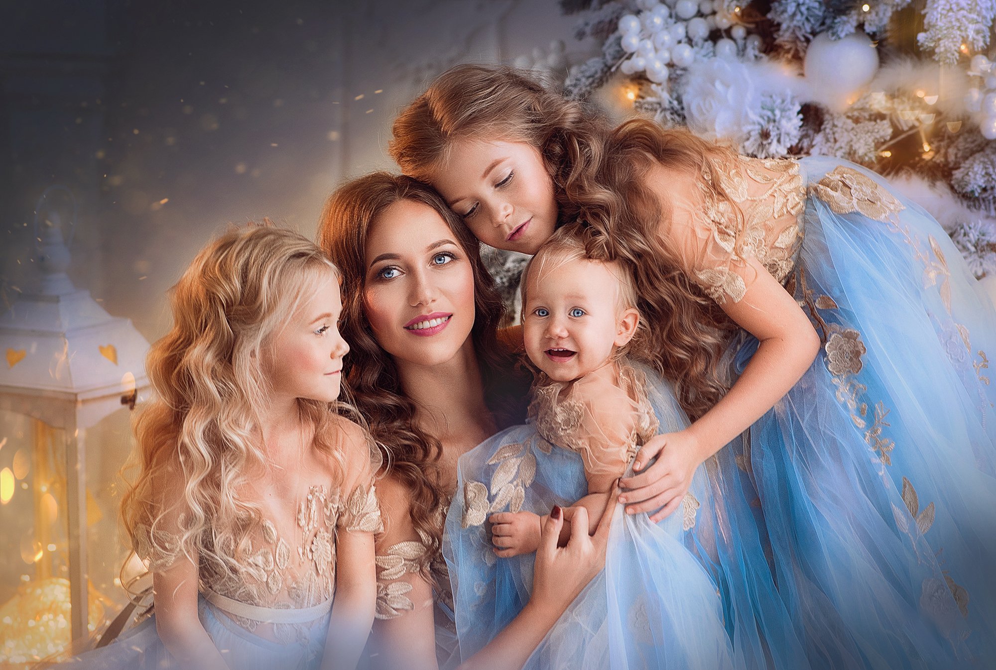 три дочери, доченьки, дочки-матери, мама, семья, девицы, новый год, рождество, сказочное фото, Ярослава Громова