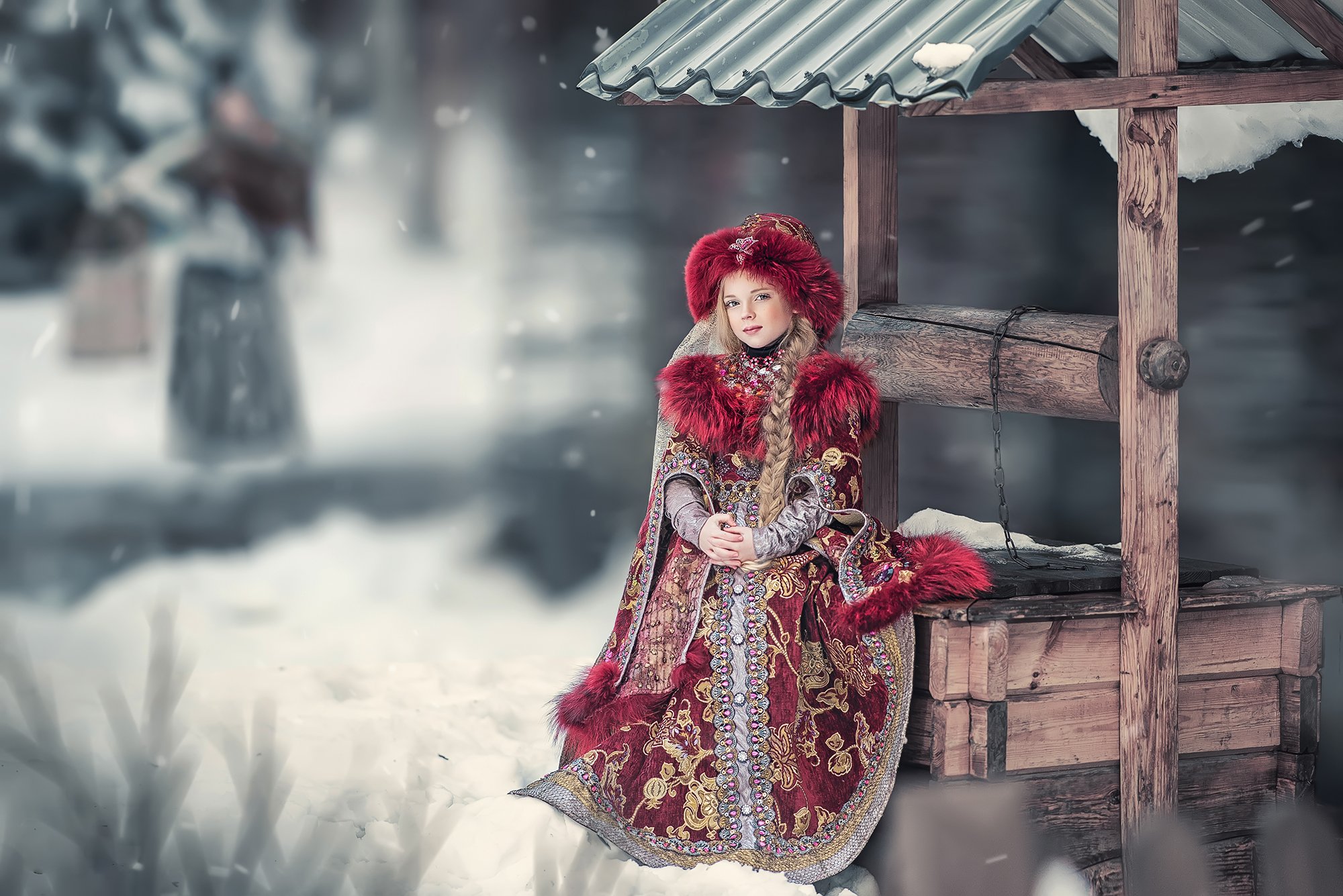 девочка, княжна, зима, колодец, киевская русь, сказочное фото, Ярослава Громова