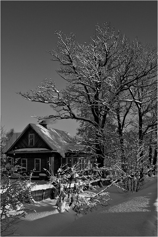 домик, зима, деревня, Andrey D