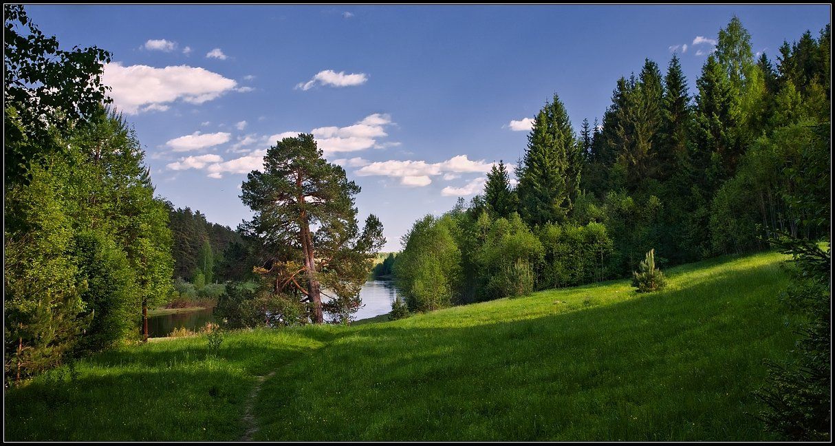 река, лето,лес, Иван
