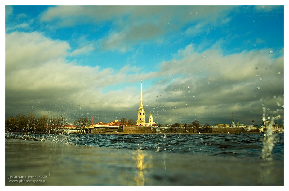 петербург, нева, волны, капли, петропавловка, Дмитрий Щегельский