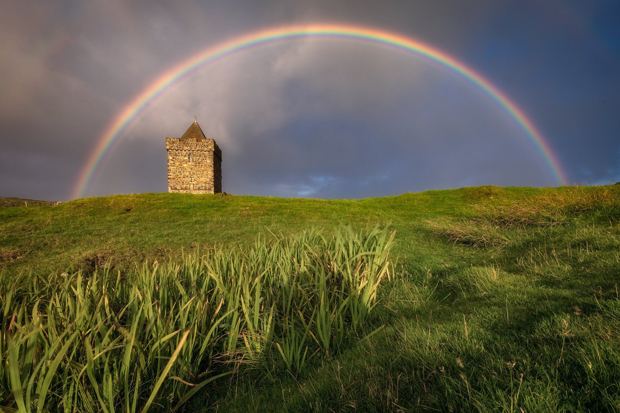rainbow scotland light sky mood clouds colors sunset hebrides, Maciej Warchoł