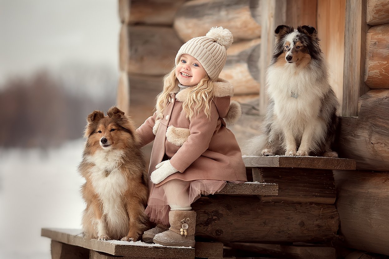 девочка дружба собака щенок дество, Юлия Твердова