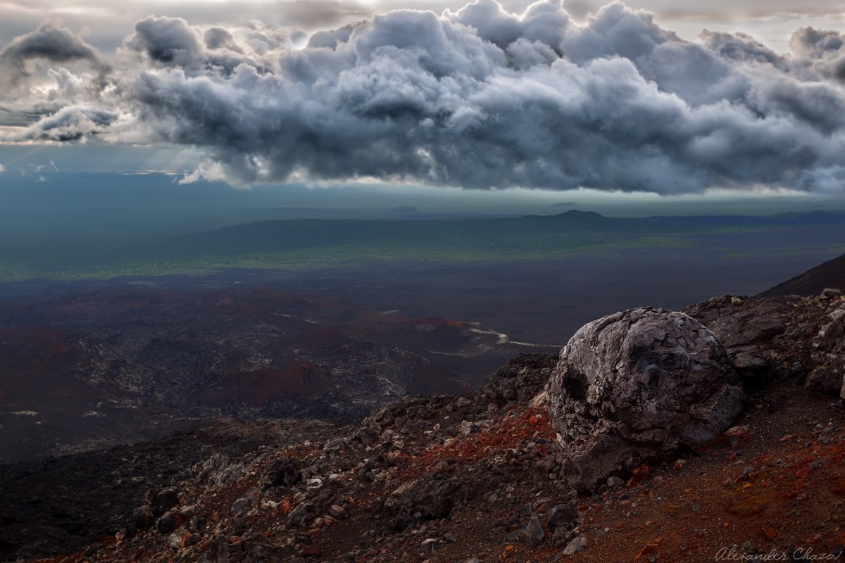 камчатка, вулкан, закат, облака, пейзаж, природа, Александр Чазов