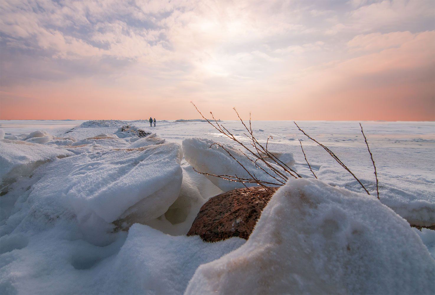 sunset,snow,frost,winter,people, Daiva Cirtautė