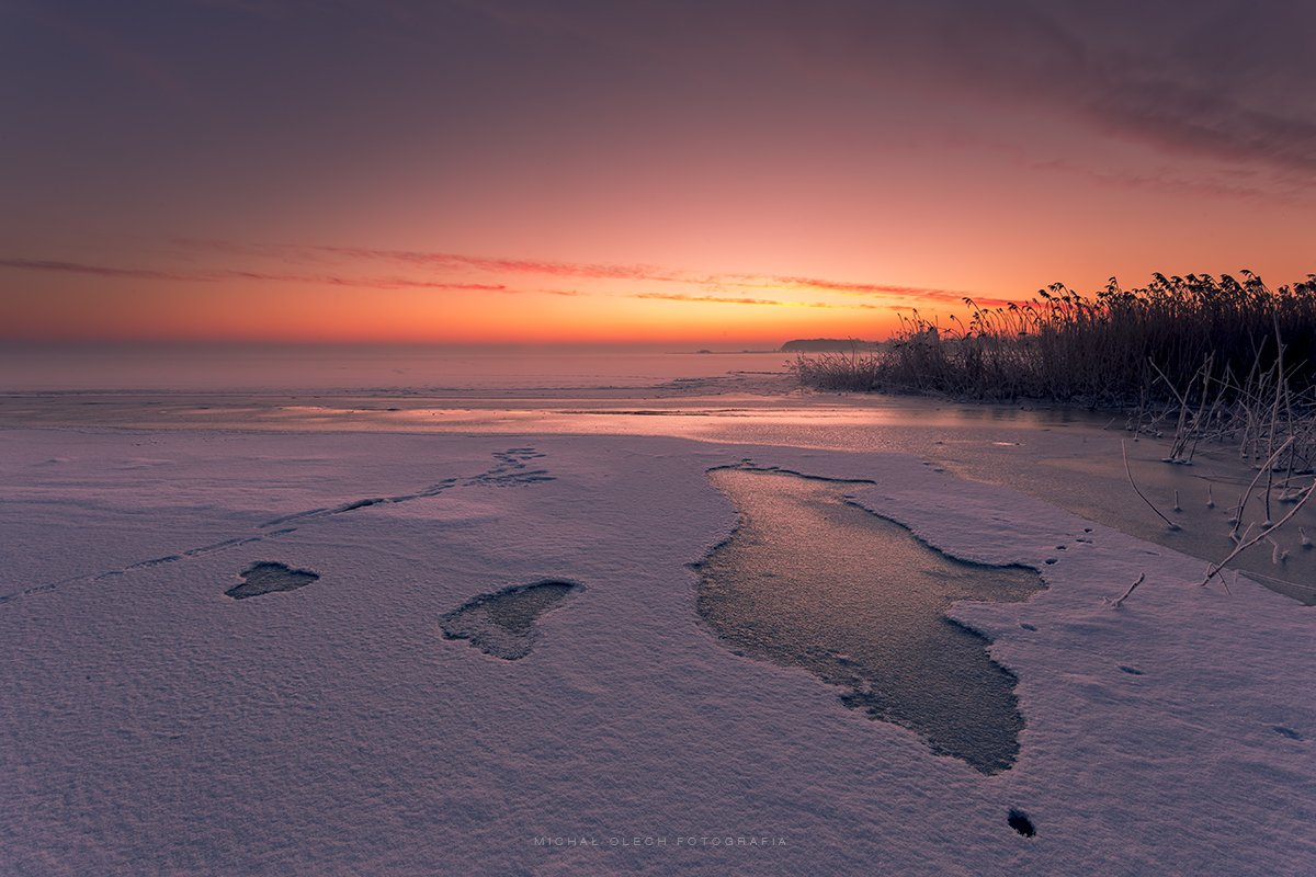 poland, winter, sea, ice, snow, море, Michal Olech