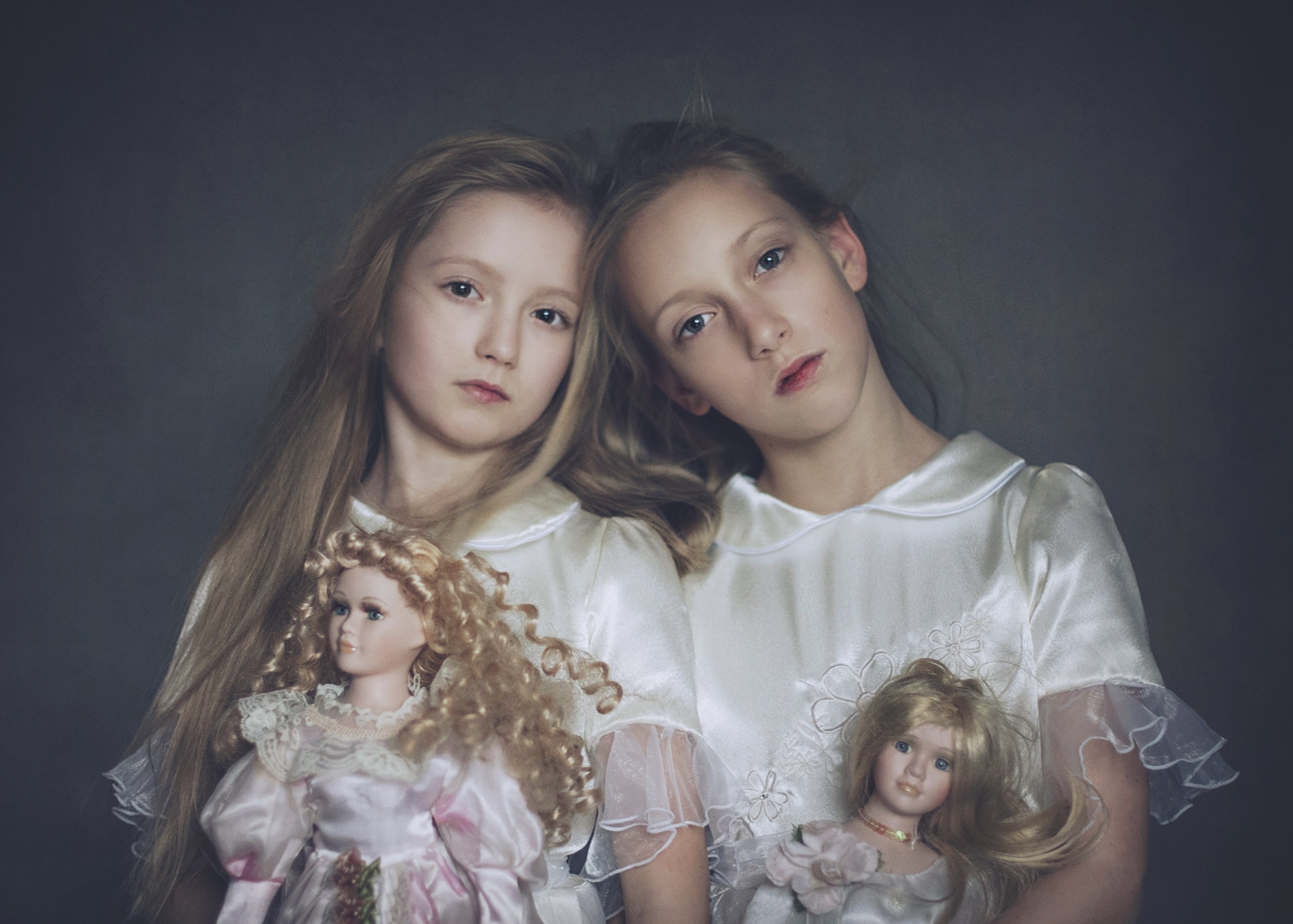 girl, portrailt, children, dolls, eyes, Anna Ścigaj